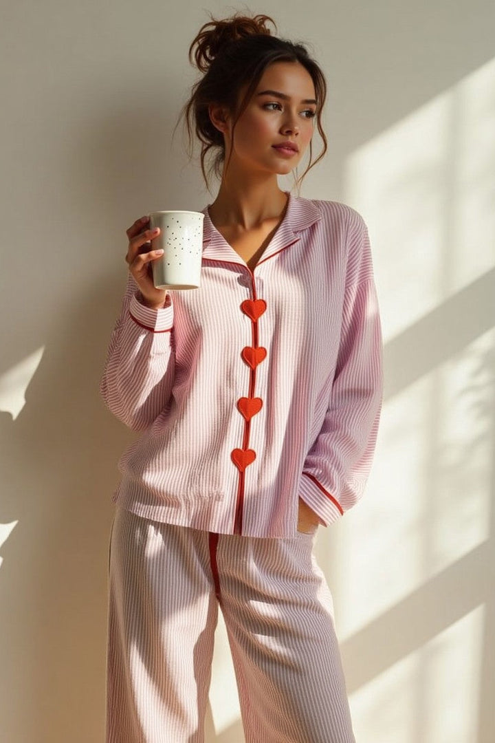 Lily | Pink Heart Pyjama Set